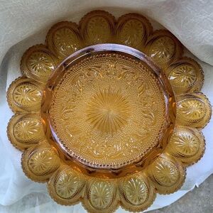Indiana Glass Tiara Brockway Amber Deviled Egg Plate
